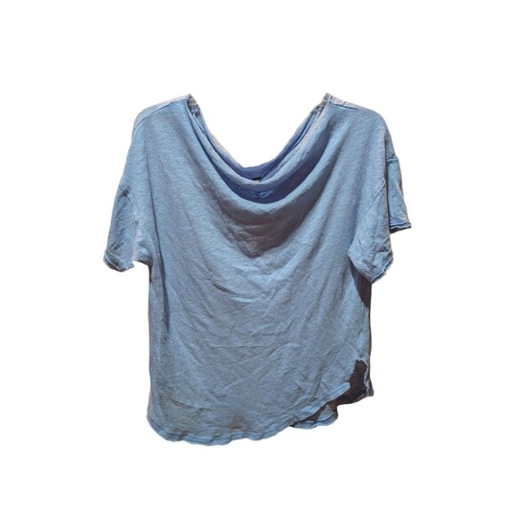 Free People FP Light Blue Cowl Neck Top Blouse, Linen & Cotton, Size Small - Picture 2 of 10